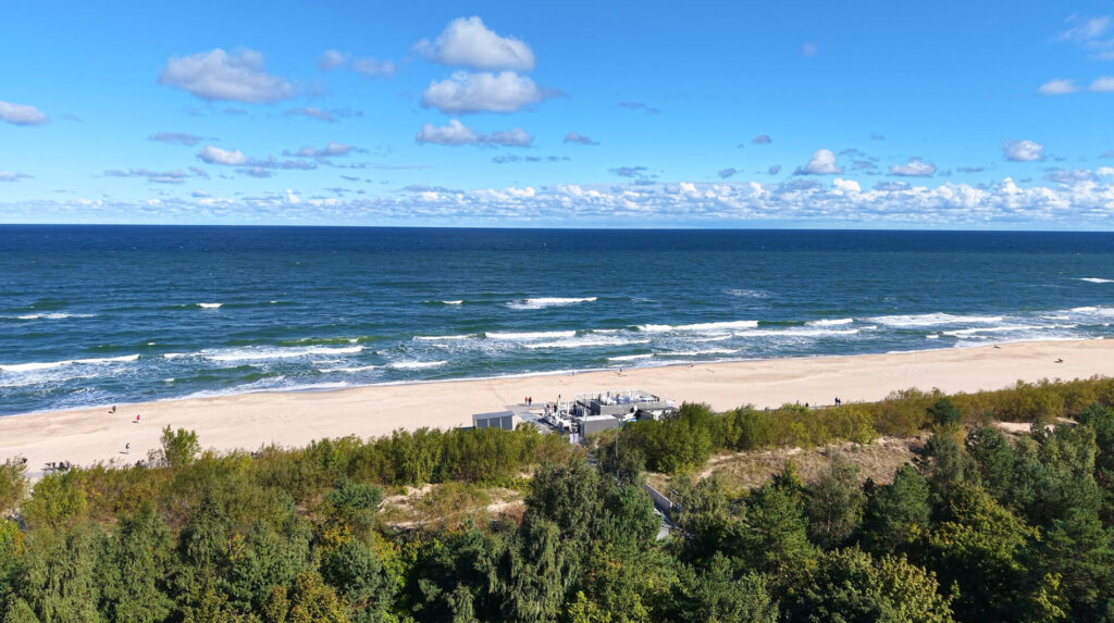 Plaża we Władysławowie z lotu ptaka